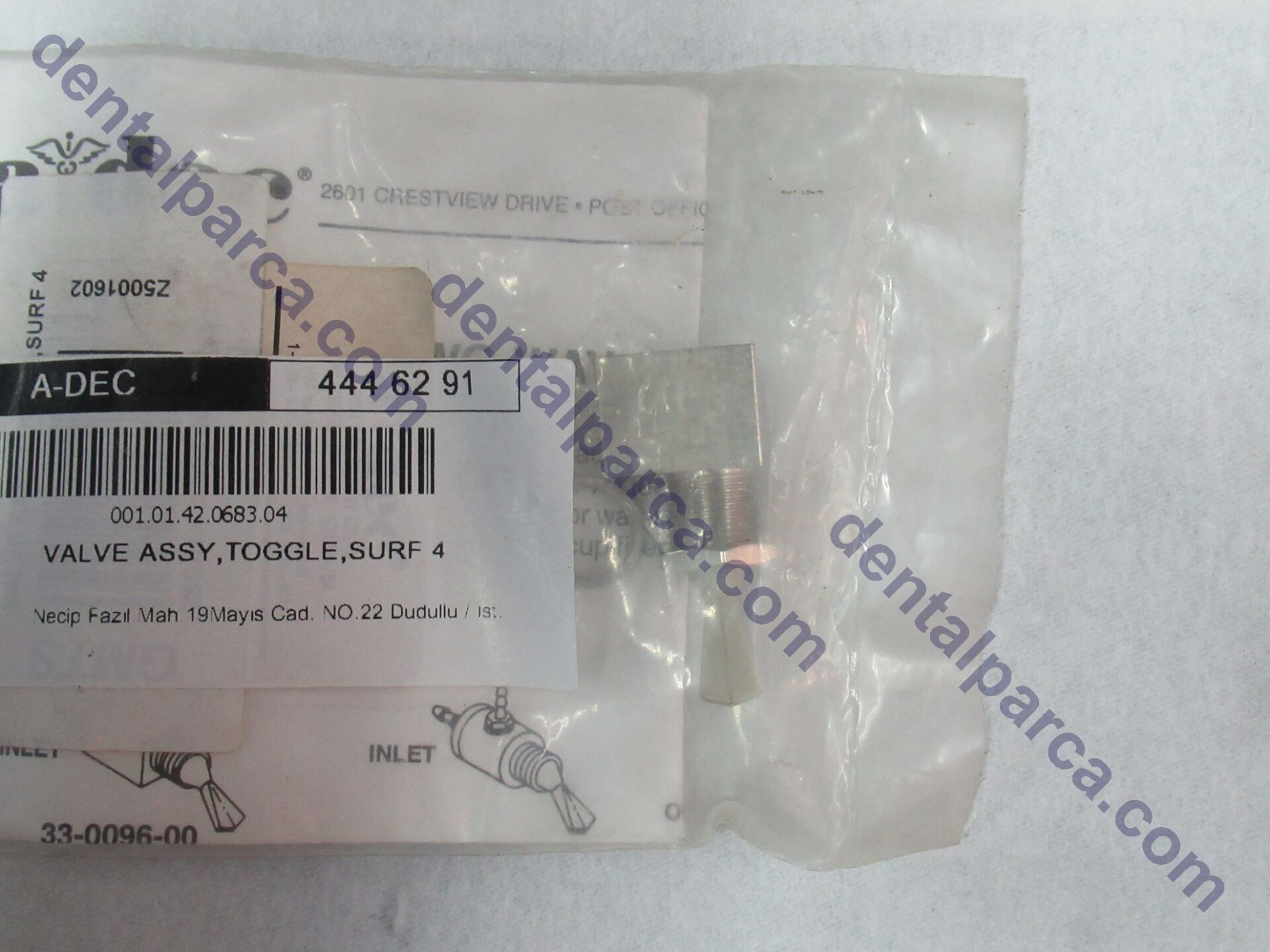 VALVE ASSY,TOGGLE,SURF 4