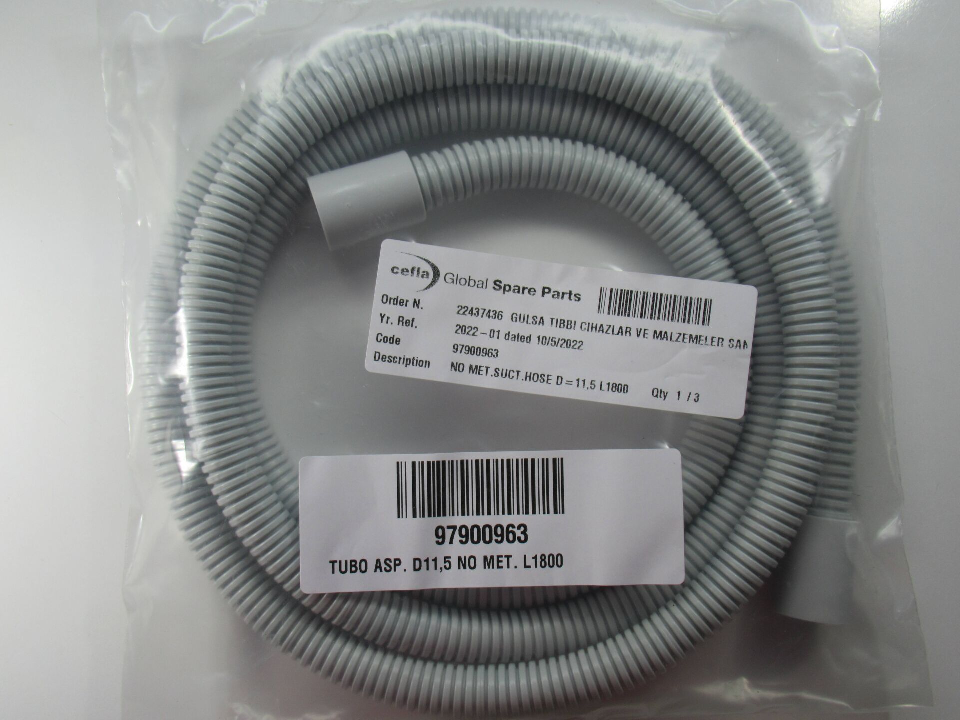 CEFLA NO MET. SUCT. HOSE D-11,5 L1800